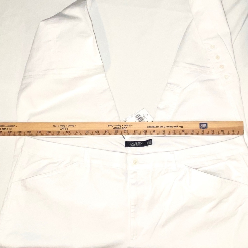 NWT Lauren Ralph Lauren White Cotten Stretch 4 Pockets Pants Equestrian Size 22W - Picture 12 of 12